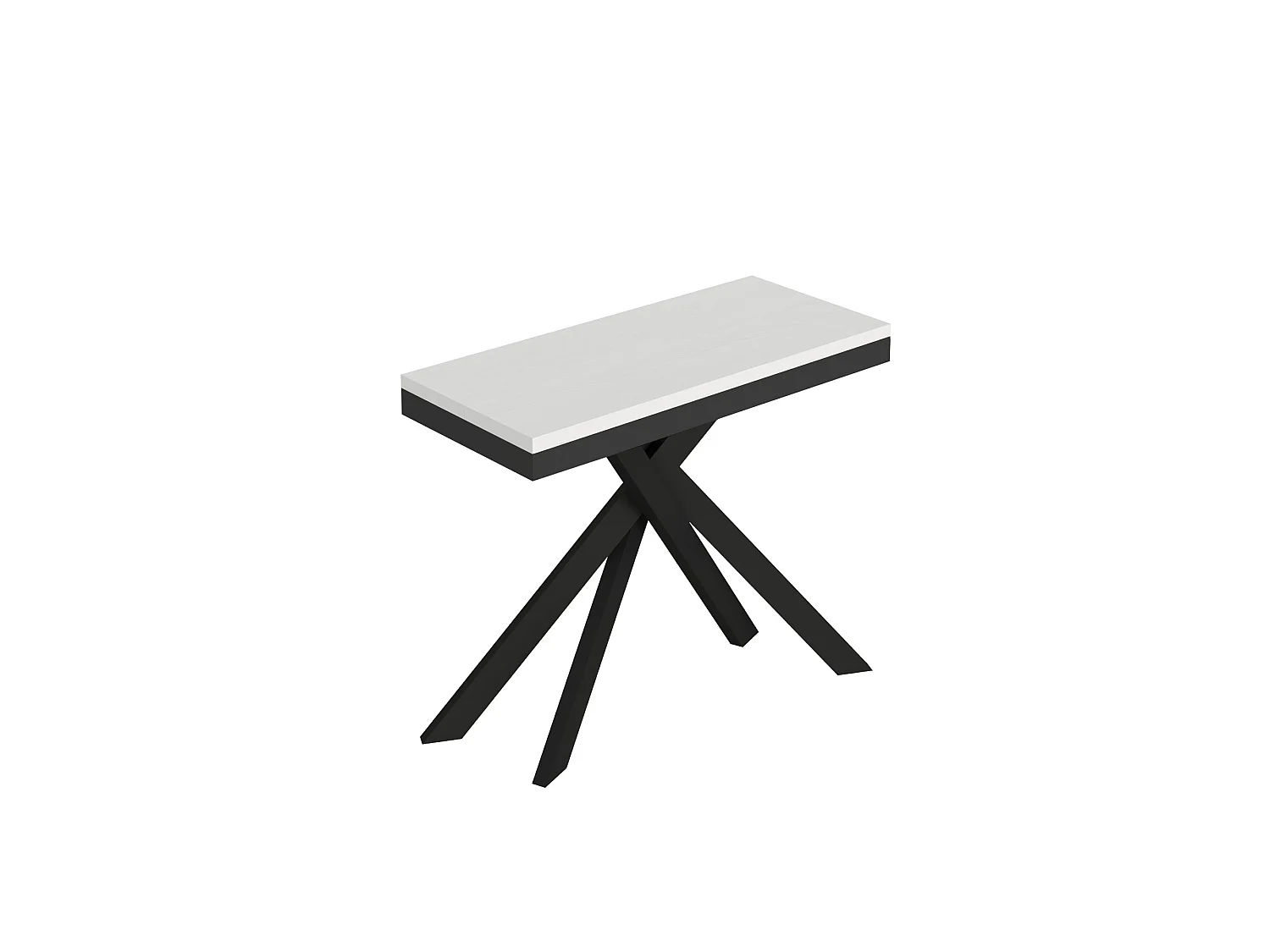 Rozkładany stół konsolowy 90×40/300 cm Saki Evolution biały jesion rama antracyt 3679704