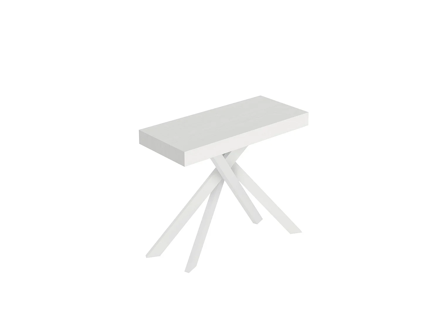 Stół konsolowy rozkładany 90x40/300 cm Saki biały jesion białe nogi 3679712 - obrazek 1