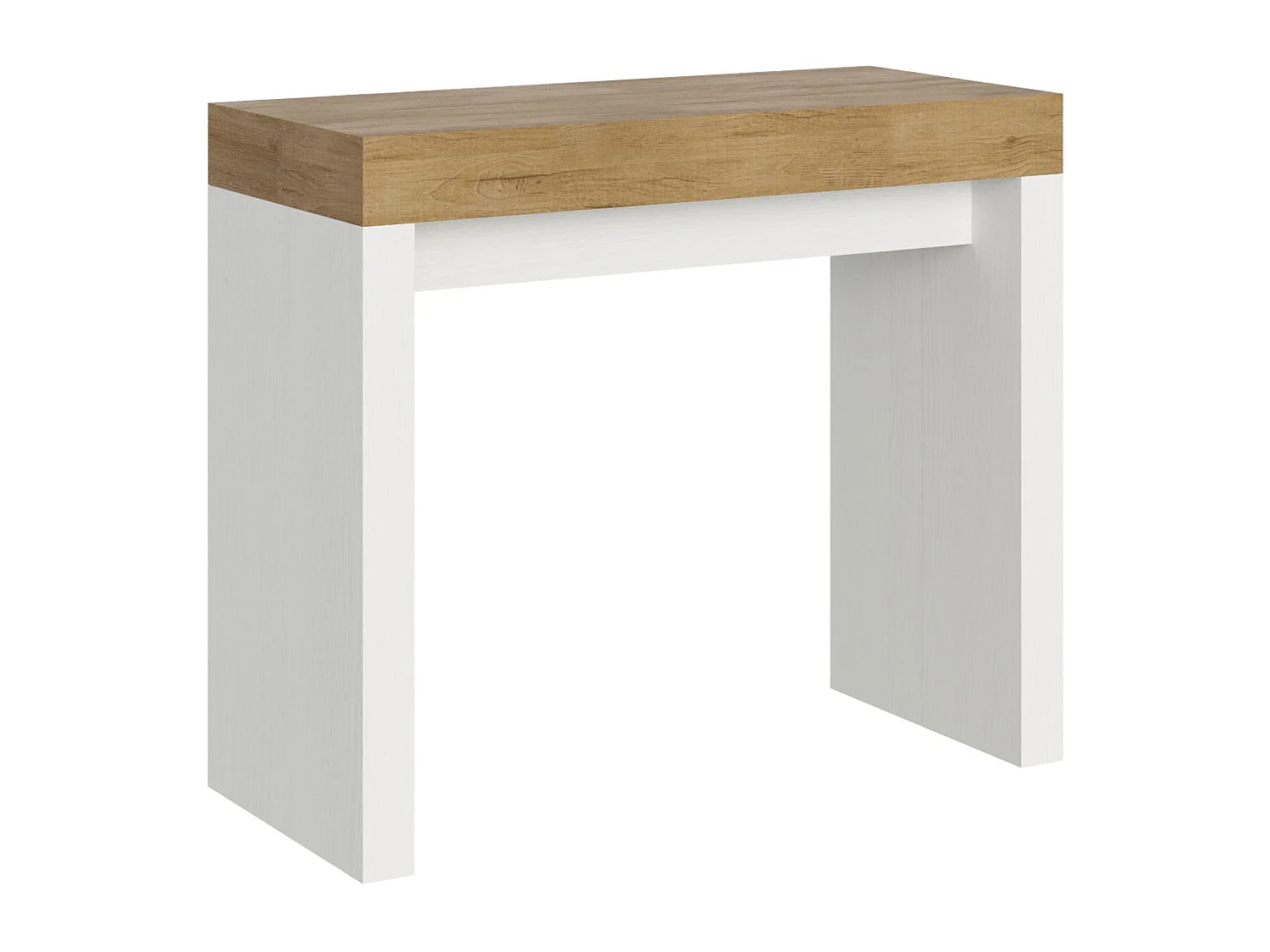 Konsola rozkładana 90x40/300 cm Roxell Mix Blat Dąb naturalny - Struktura Frassino biała 1315793 - obrazek 1
