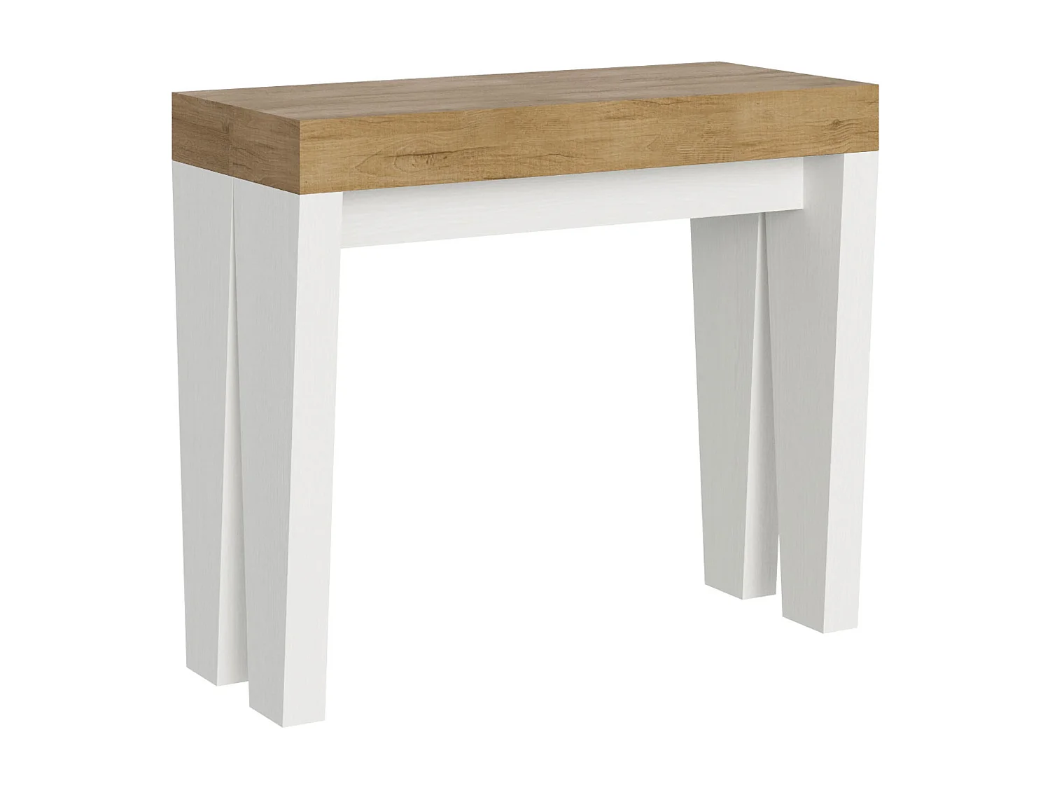 Konsola rozkładana 90x40/300 cm Spimbo Mix Blat Dąb naturalny - Struktura Frassino biała 1315813 - obrazek 1