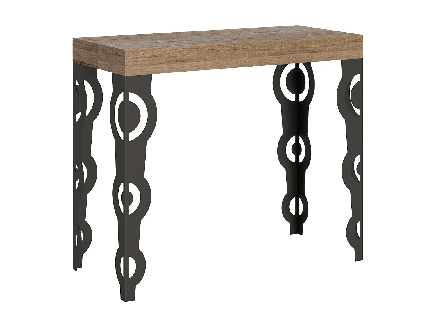 Konsola rozkładana 90x40/196 cm Karamay Small Dąb naturalny rama w kolorze Antracytu 769039 - obrazek 1