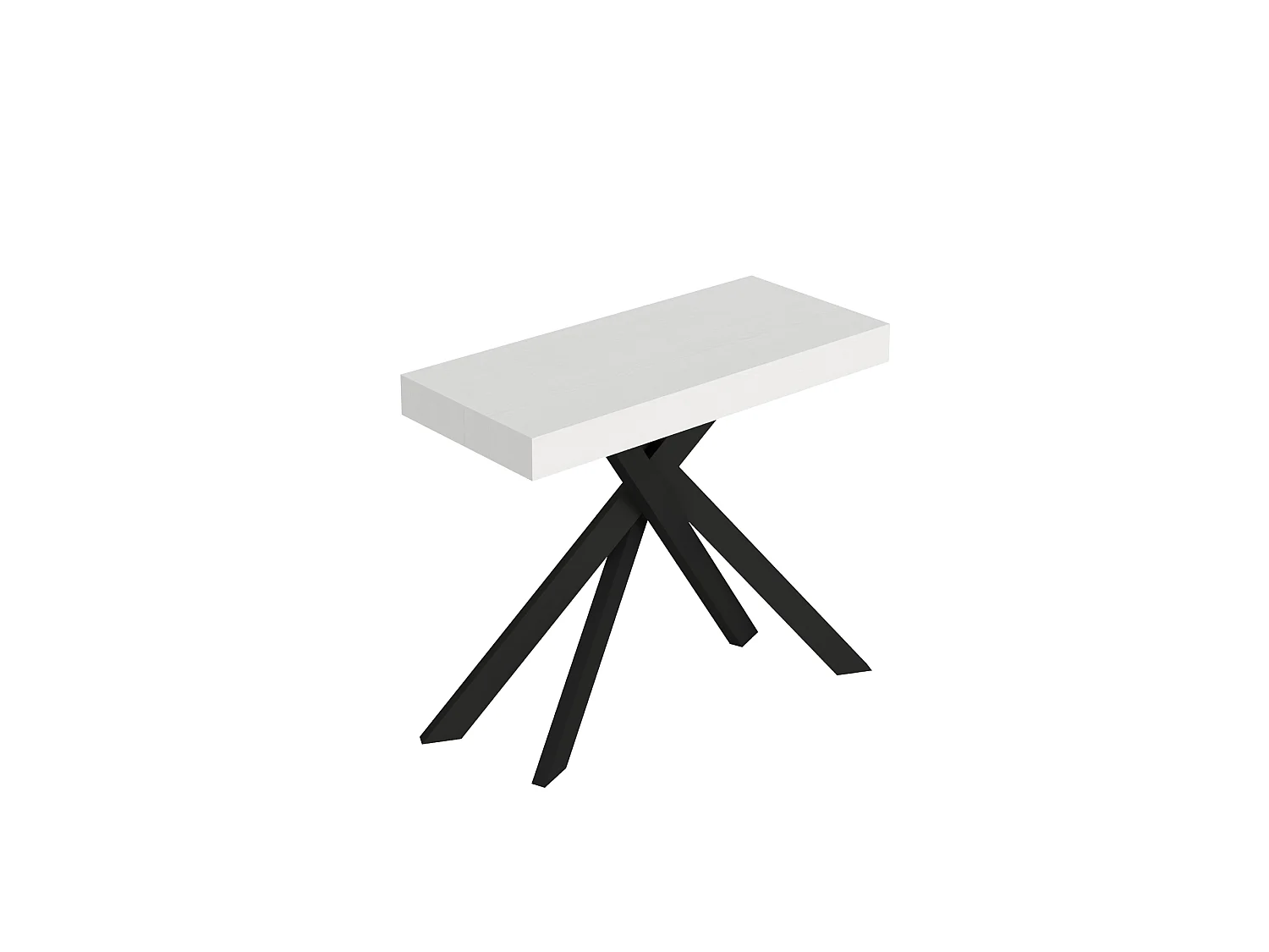 Stół konsolowy rozkładany Saki Premium 90x40/300 cm, jesion biały, nogi antracytowe 3679736 - obrazek 1