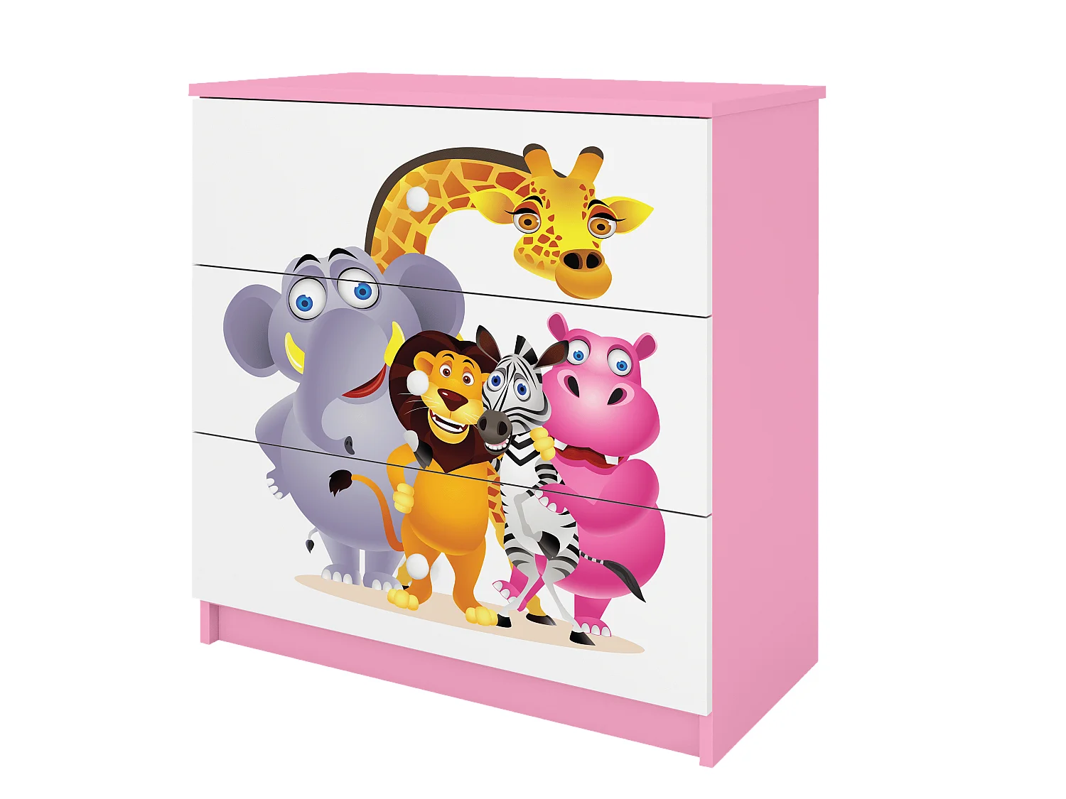 Komoda Dziecięca ZOO Różowa Babydreams 3 Szuflady - Wysoka Jakość, Nowoczesny Design, Bezpieczeństwo i Komfort 3686275 - obrazek 1