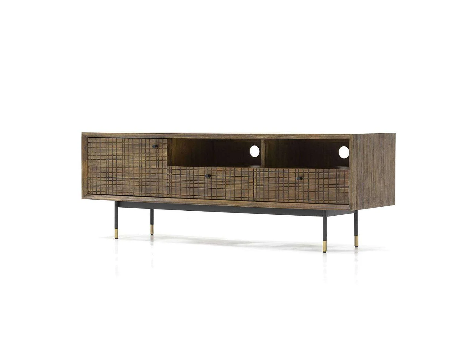 Komoda 160x55x45 cm brązowy wzór labirynt mazl01-160 4798639