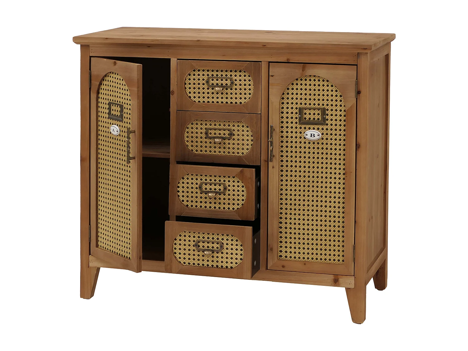 Komoda aptekarska MCW-O63, korpus w kolorze naturalnym 4698805 - obrazek 1