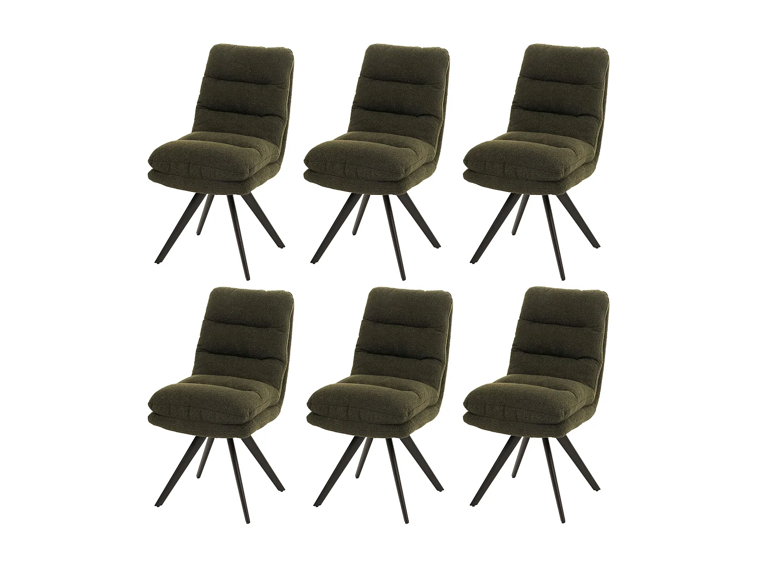 Krzesło do jadalni MCW-G66 Bouclé (zestaw 6 sztuk), zielone 4336960 - obrazek 1