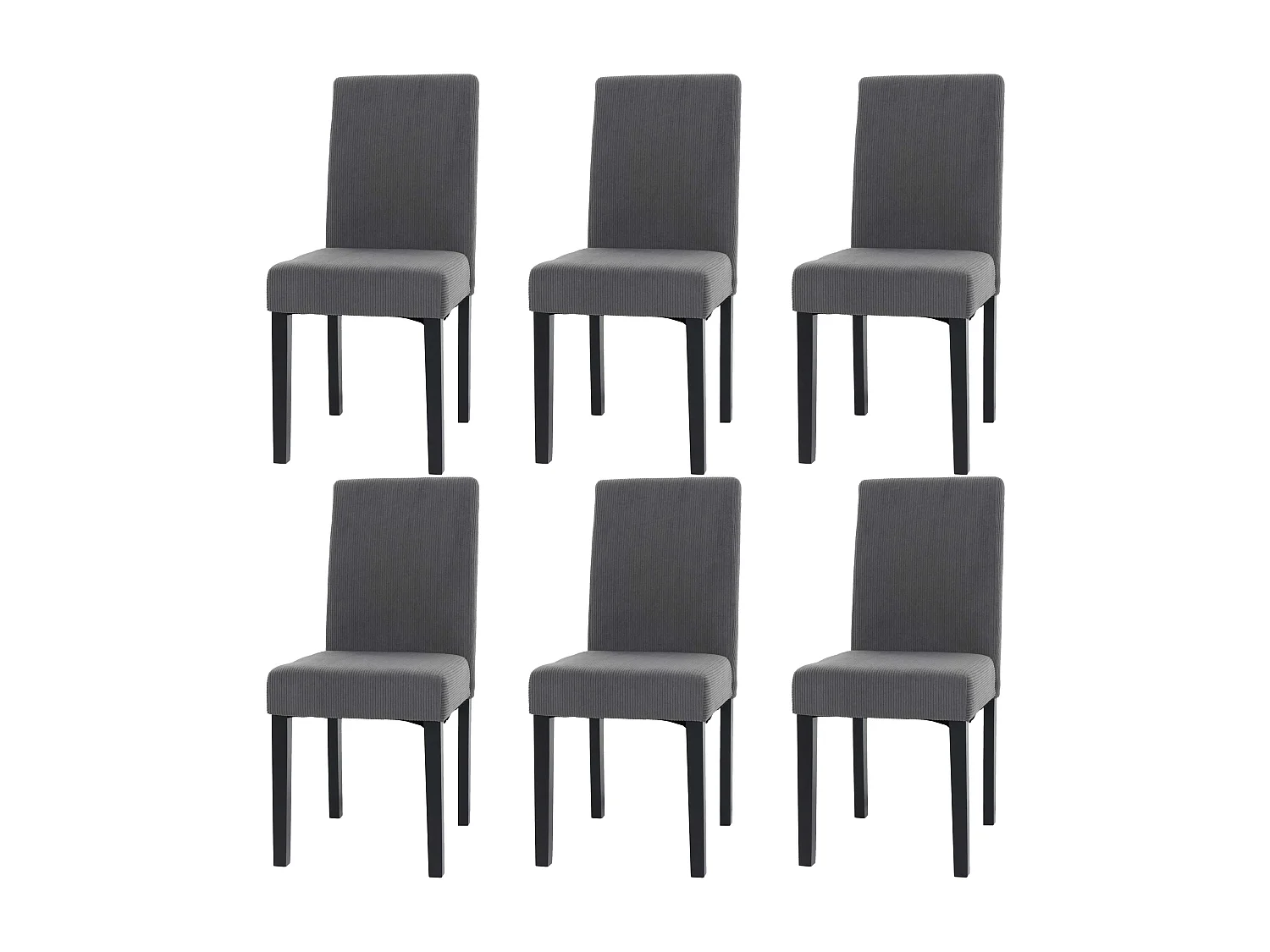 Krzesło do jadalni Littau Cord (zestaw 6 sztuk), ciemnoszary, ciemne nogi 4336984 - obrazek 1