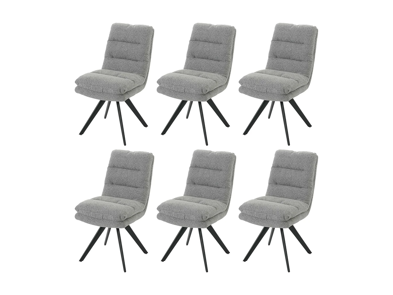Krzesło do jadalni MCW-G66 Bouclé (zestaw 6 sztuk), jasnoszary 4337003 - obrazek 1