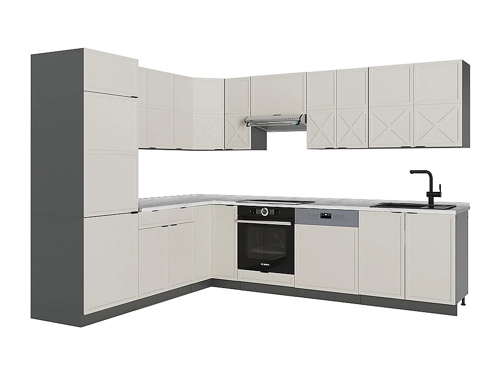 Kogoszczona kuchnia greybeige/antracyt 287x46x81.6 fame-line 4780368