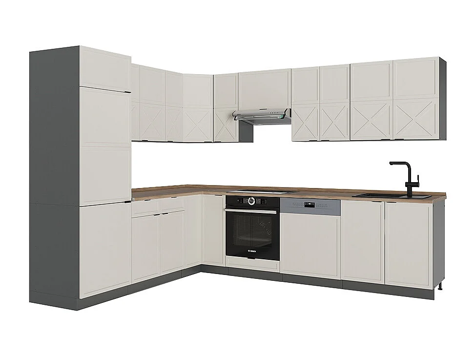 Kogoszczona kuchnia greybeige/antracyt 287x60x81.6 fame-line 4780790