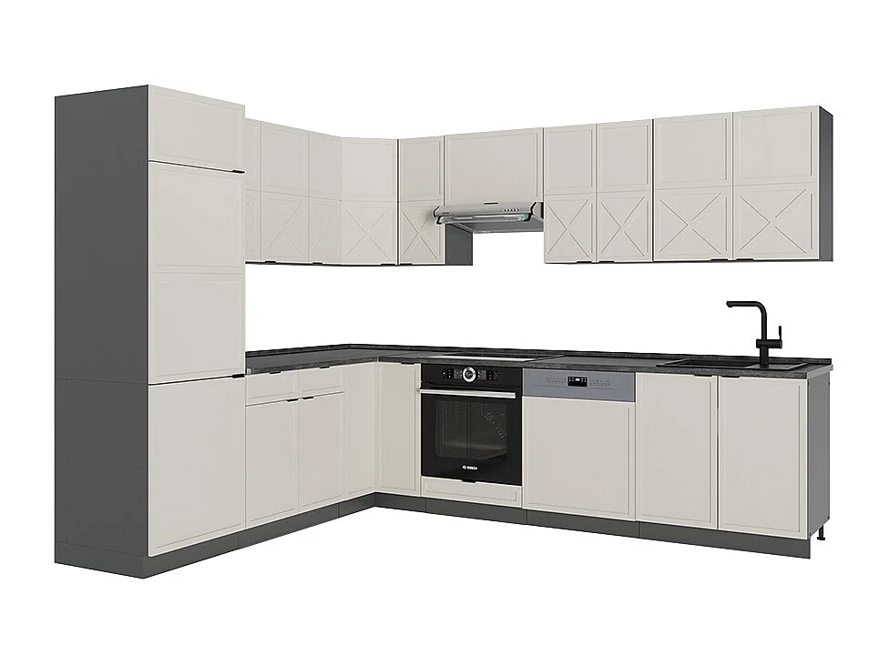 Kogoszczona kuchnia greybeige/antracyt 287x60x81.6 fame-line 4781791