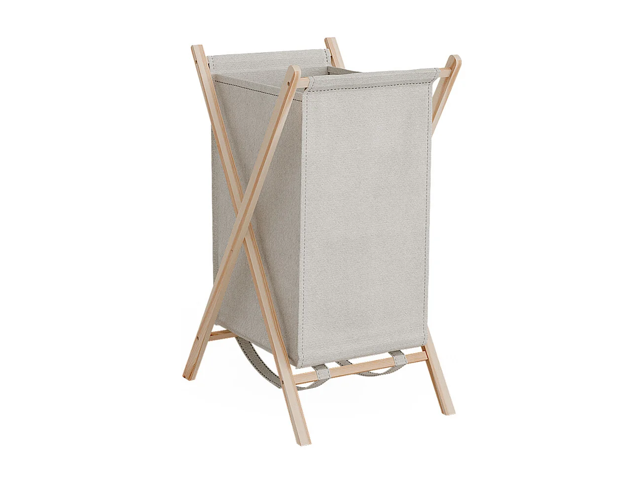 Kosz na pranie beżowy 40x45x64 bruno 4782533 - obrazek 1