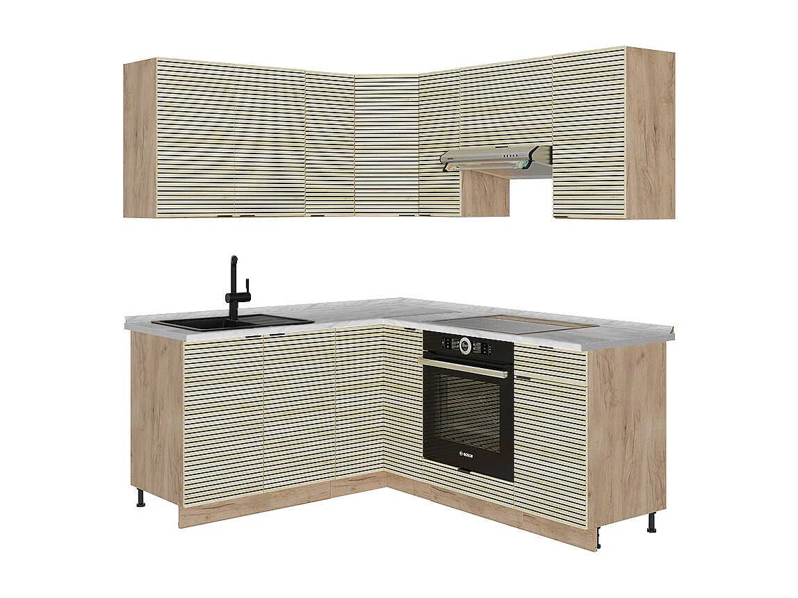Kogoszczona kuchnia panel dębowy/dąb goldkraft 190x60x81.6 fame-line 4779640