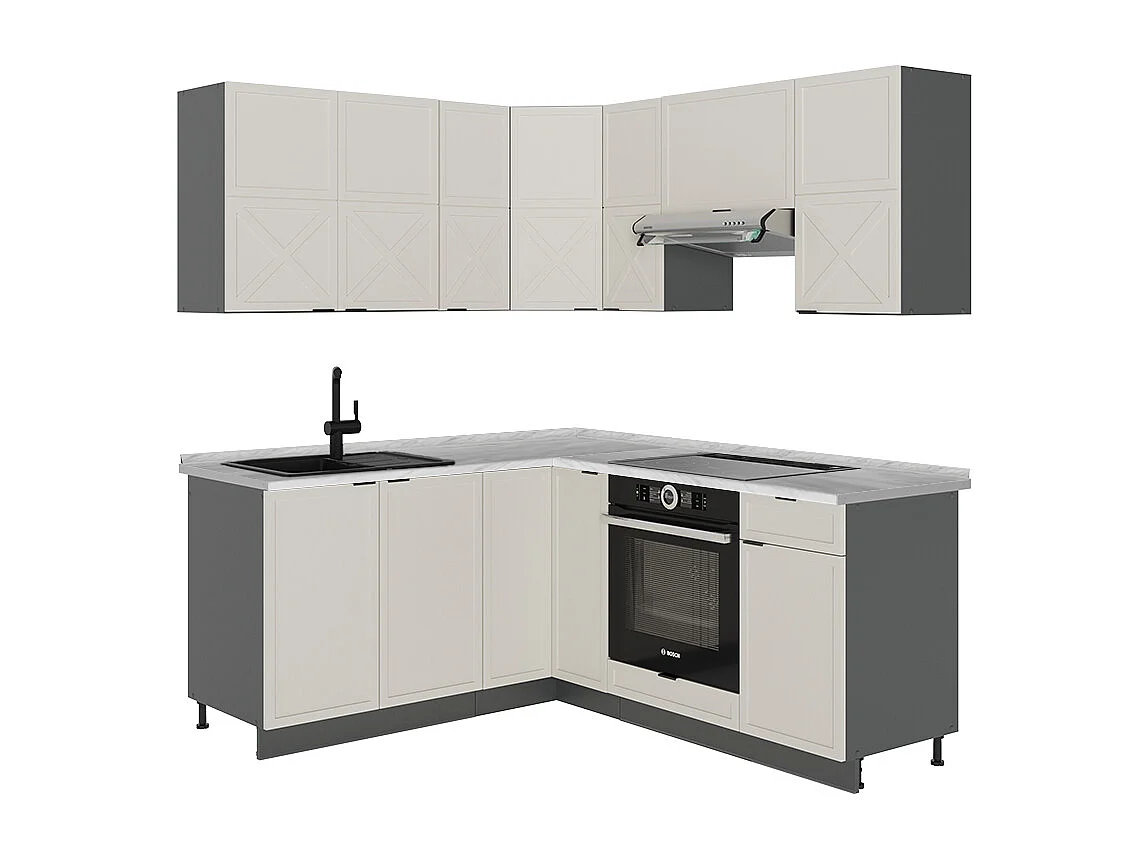 Kogoszczona kuchnia greybeige/antracyt 190x60x81.6 fame-line 4780800