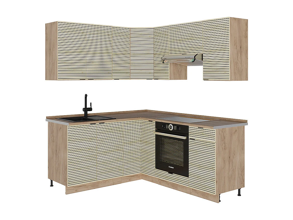 Kogoszczona kuchnia panel dębowy/dąb goldkraft 190x60x81.6 fame-line 4780383