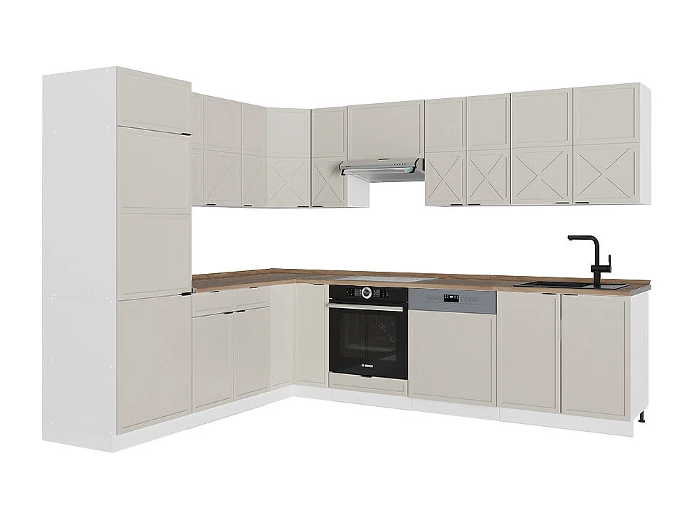 Kogoszczona kuchnia greybeige/biały 287x60x81.6 fame-line 4781067
