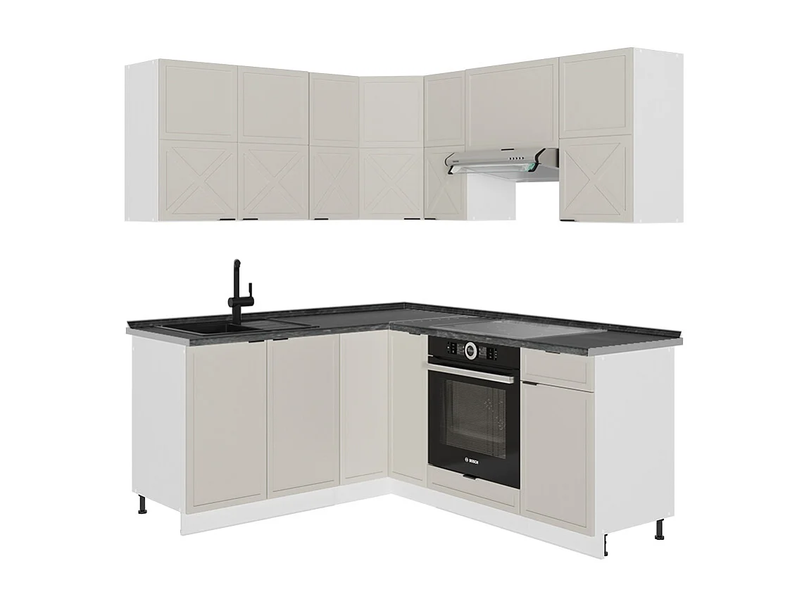 Kogoszczona kuchnia greybeige/biały 190x60x81.6 fame-line 4781122