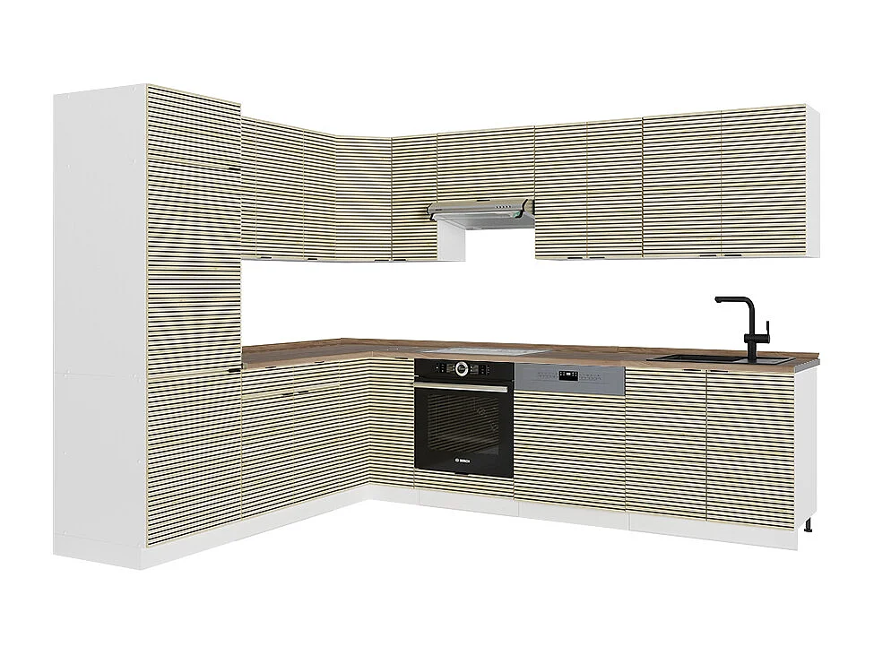 Kogoszczona kuchnia panel dębowy/biały 287x60x81.6 fame-line 4781901