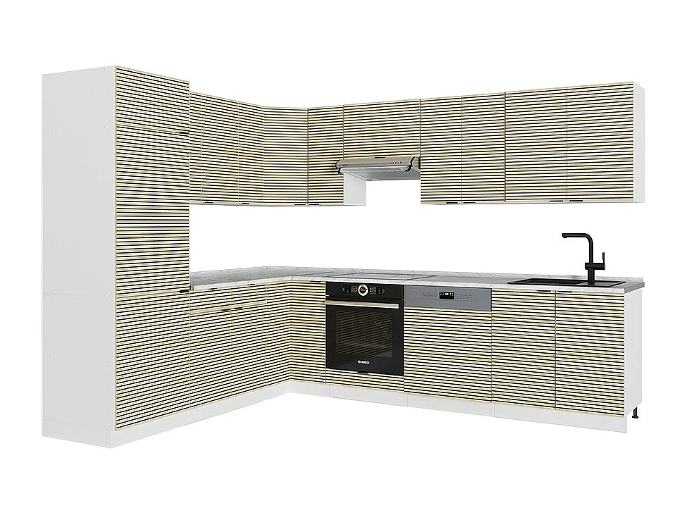 Kogoszczona kuchnia panel dębowy/biały 287x60x81.6 fame-line 4781870
