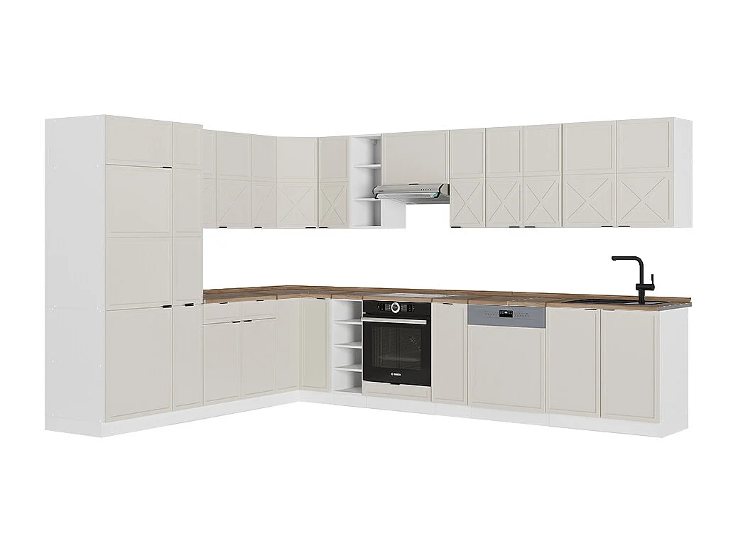 Kogoszczona kuchnia greybeige/biały 347x60x81.6 fame-line 4781790