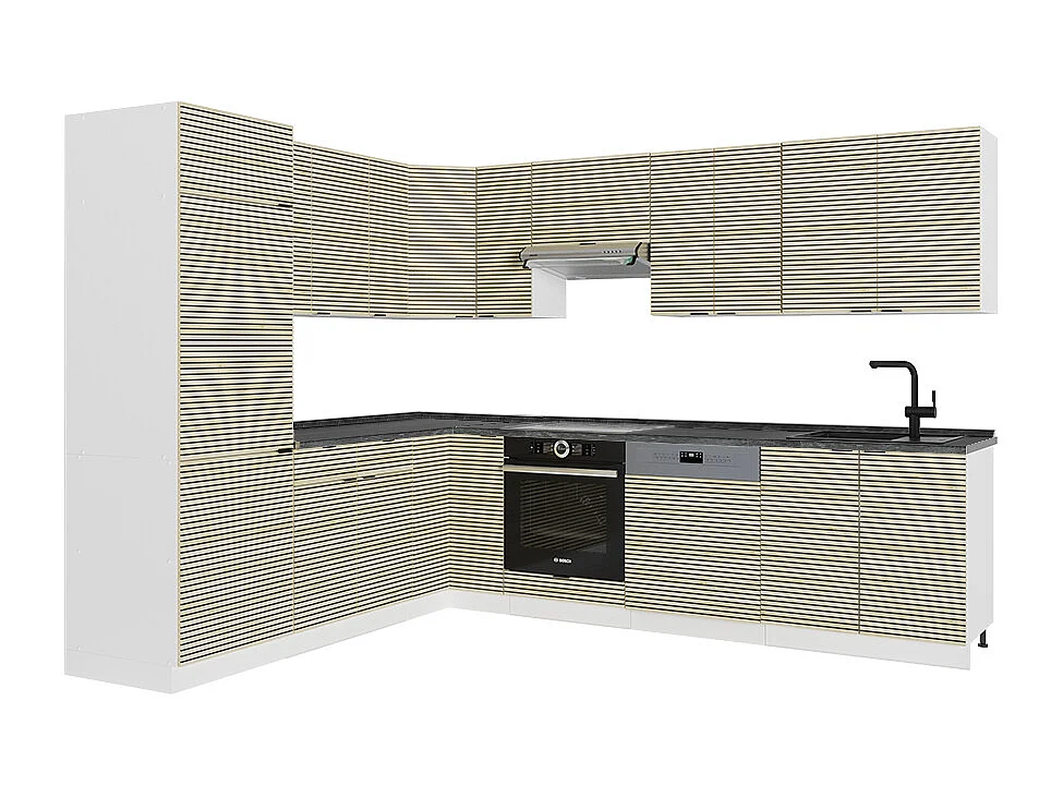 Kogoszczona kuchnia panel dębowy/biały 287x60x81.6 fame-line 4781723