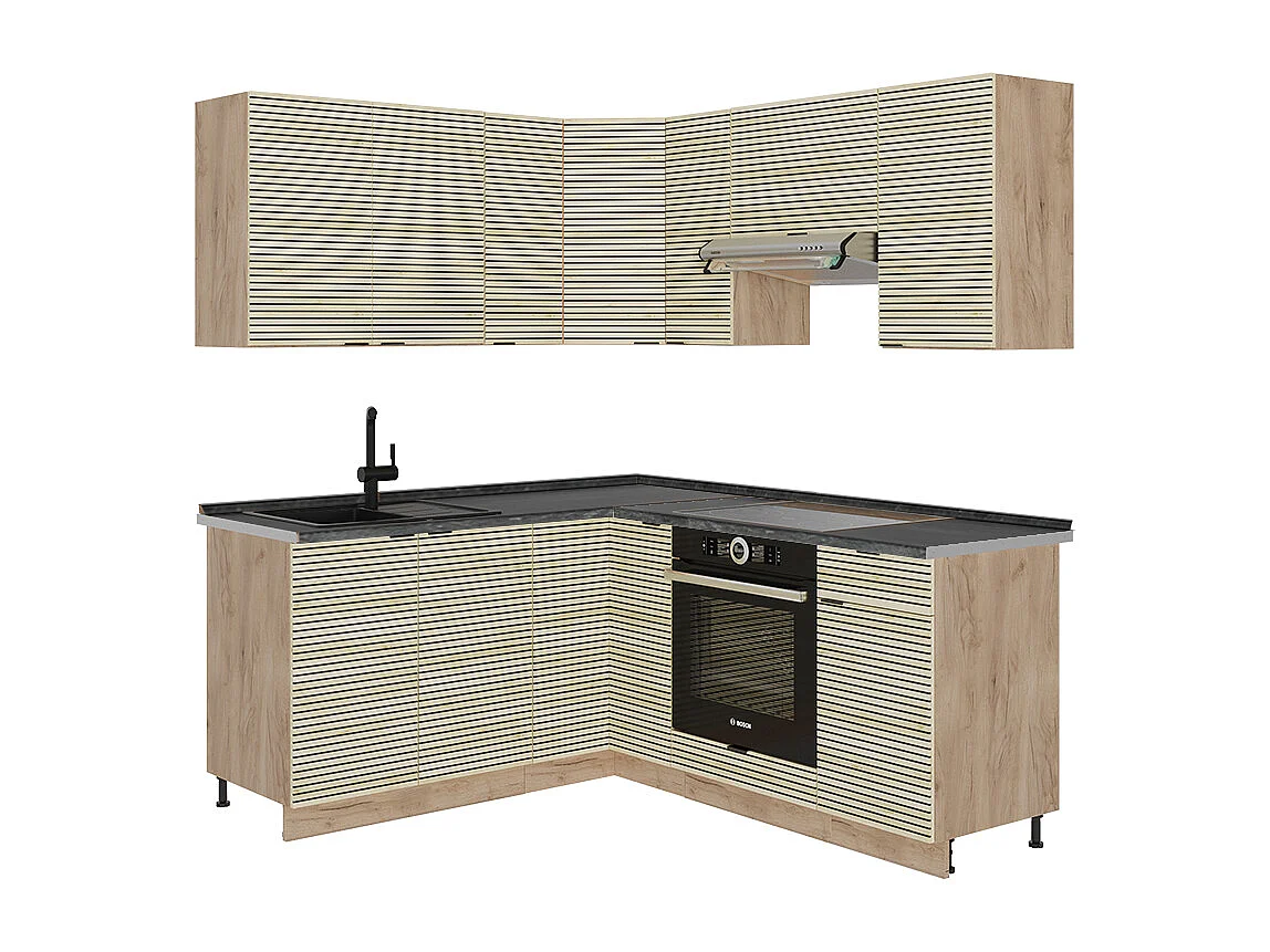 Kogoszczona kuchnia panel dębowy/dąb goldkraft 190x60x81.6 fame-line 4781849