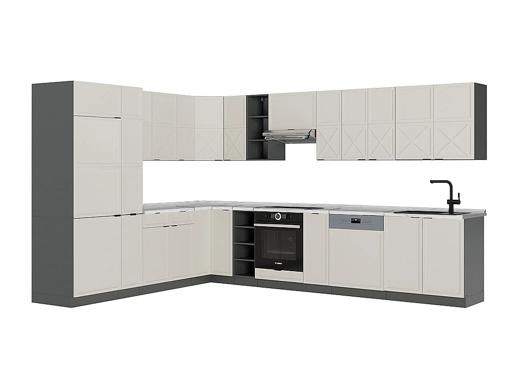 Kogoszczona kuchnia greybeige/antracyt 347x46x81.6 fame-line 4781883