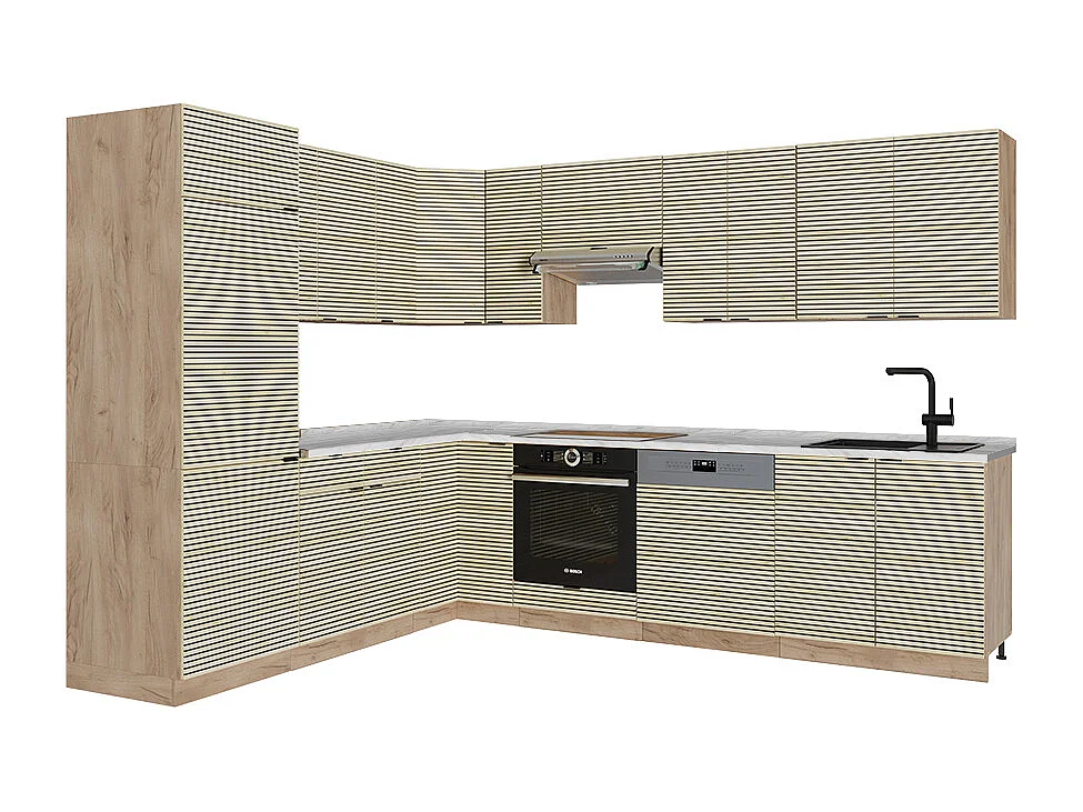Kogoszczona kuchnia panel dębowy/dąb goldkraft 287x60x81.6 fame-line 4782223