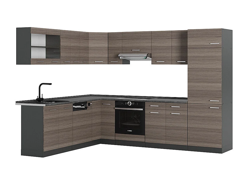 Kogoszczona kuchnia szlachetna szarość/antracyt 287x60x81.6 r-line 4782019