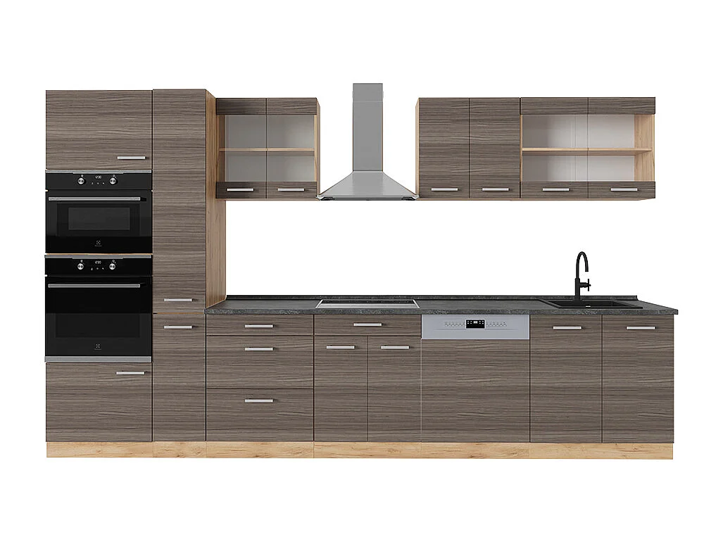 Kompletna kuchnia szlachetny szary/złoty dąb 350x60x81.6 r-line 4781217 - obrazek 1