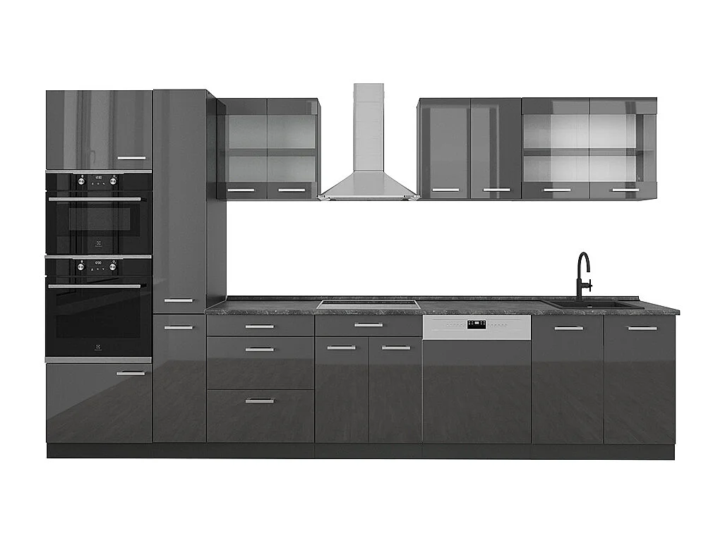 Kompletna kuchnia antracyt wysoki połysk/antracyt 350x60x81.6 r-line 4781018 - obrazek 1