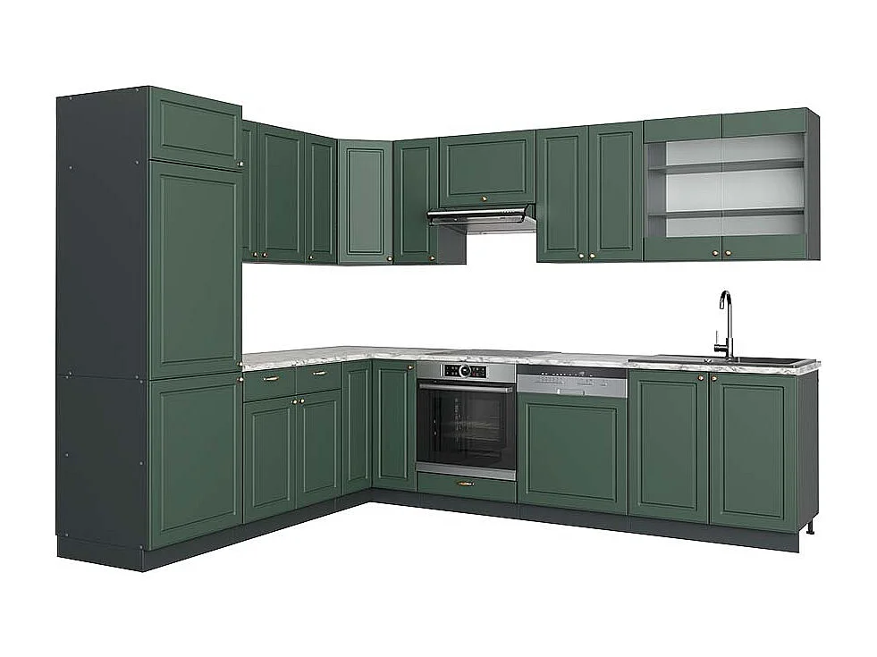 Kogoszczona kuchnia green gold country/antracyt 287x60x81.6 fame-line 4779607