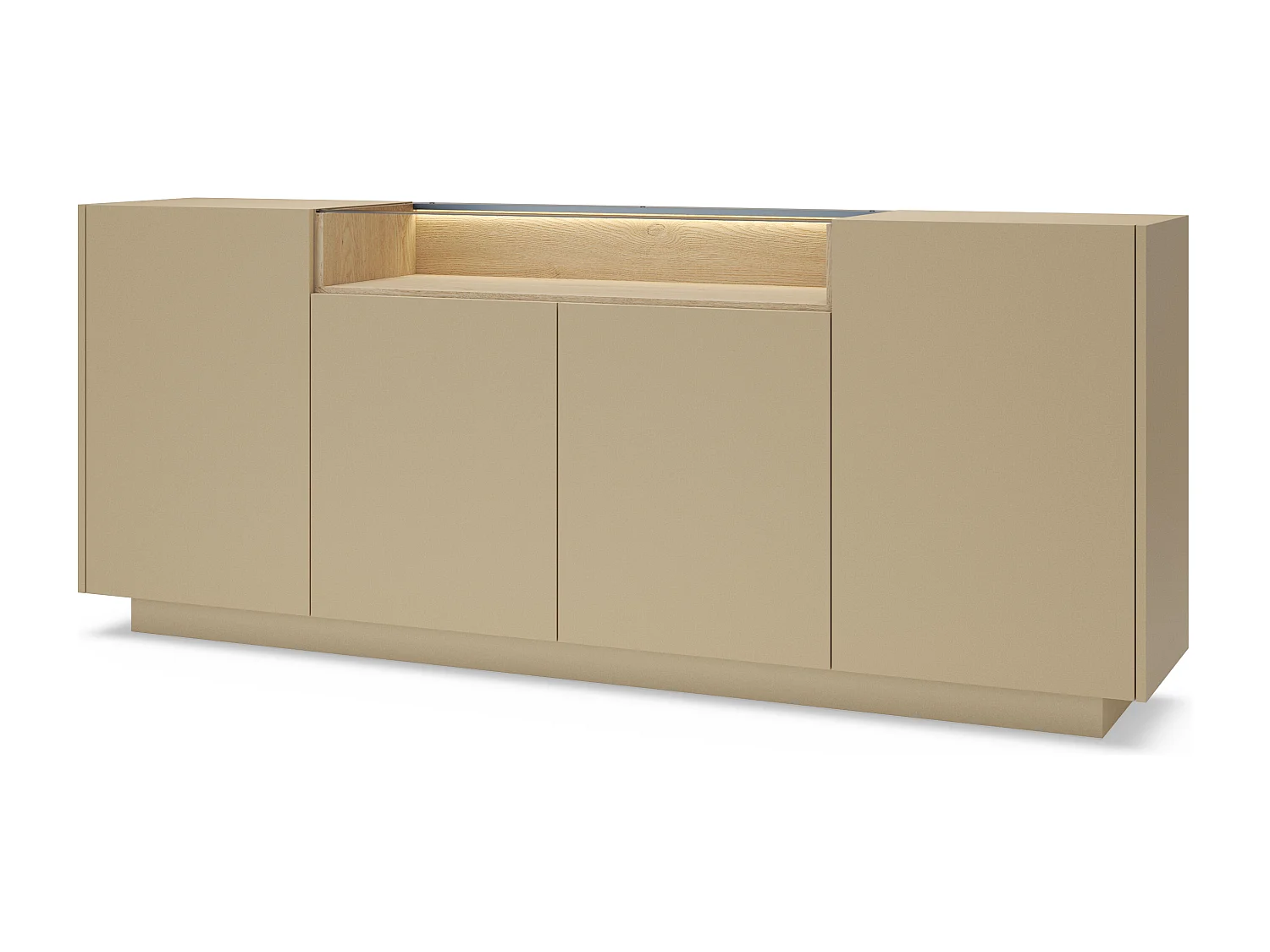 Komoda, kakao + dąb cremona, 203 x 83 x 39,5 cm 4961680 - obrazek 1