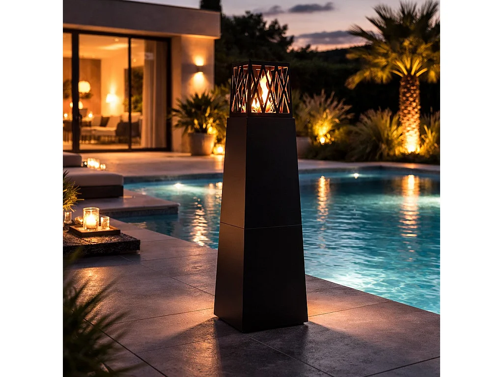Kominek ogrodowy na bioetanol Vulcano Nero 40x40x145mm 4902297