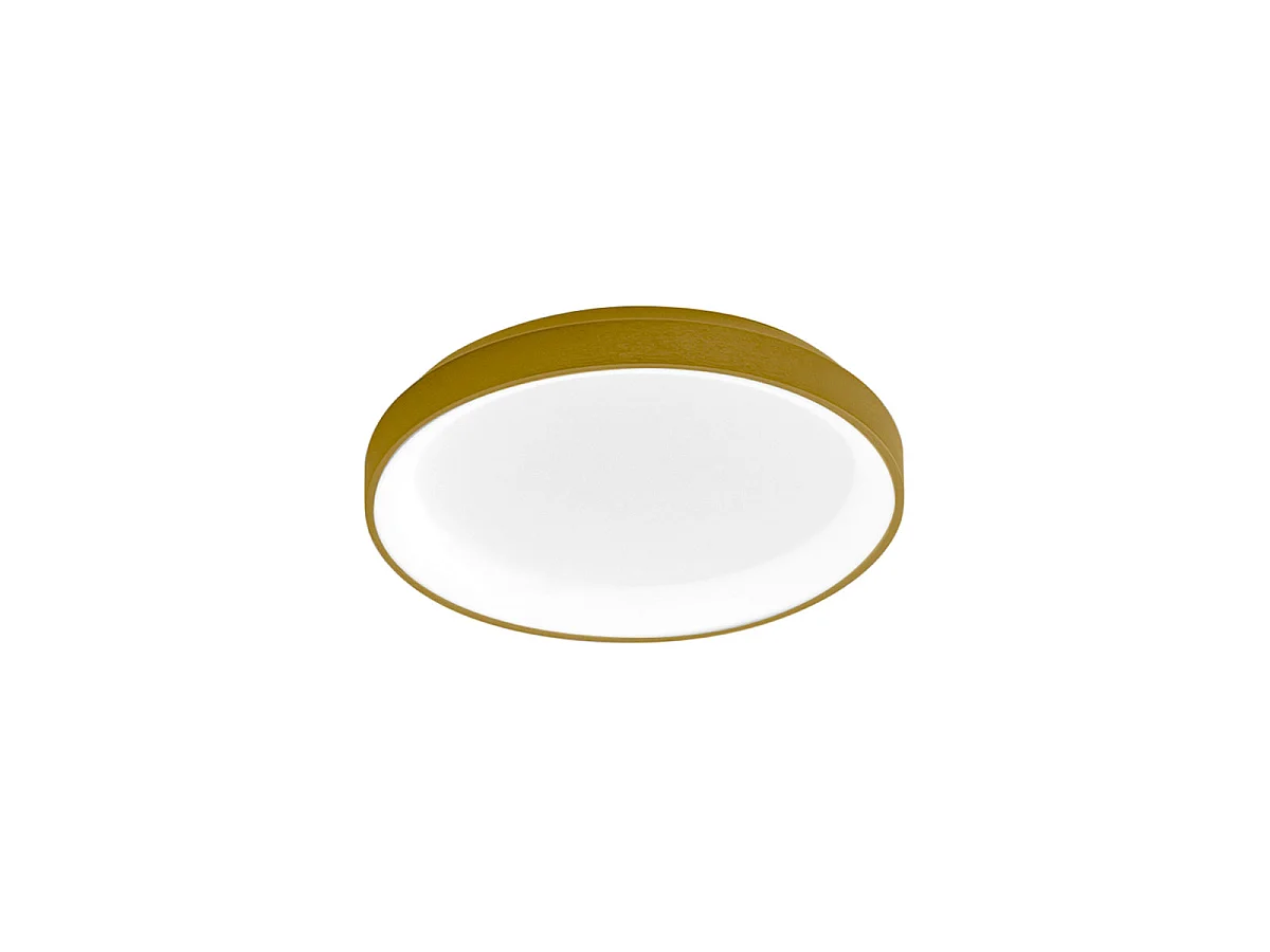 Krizia - Lampa sufitowa LED ściemnialna 30W 3000K - Ciepłe światło 2600lm, dyfuzor opalowy, złota rama, IP20, średnica 27 cm, nowoczesny design 4120609 - obrazek 1