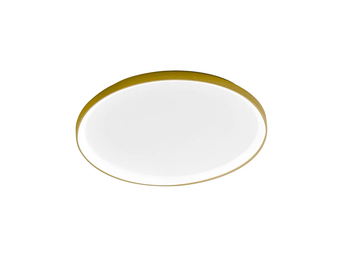 Krizia - ściemnialna lampa sufitowa LED 60W - 5300lm, ciepłe światło 3000K, dyfuzor opalowy, aluminium w kolorze złotym, średnica 60 cm, IP20, nowoczesny design 4120606 - obrazek 1