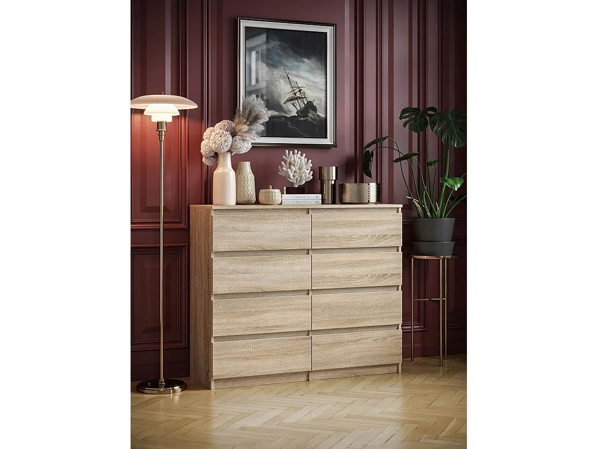 Komoda Do Salonu Sypialni Pokoju 8 Szuflad Pojemna Duża Dąb Sonoma 4978482 - obrazek 1