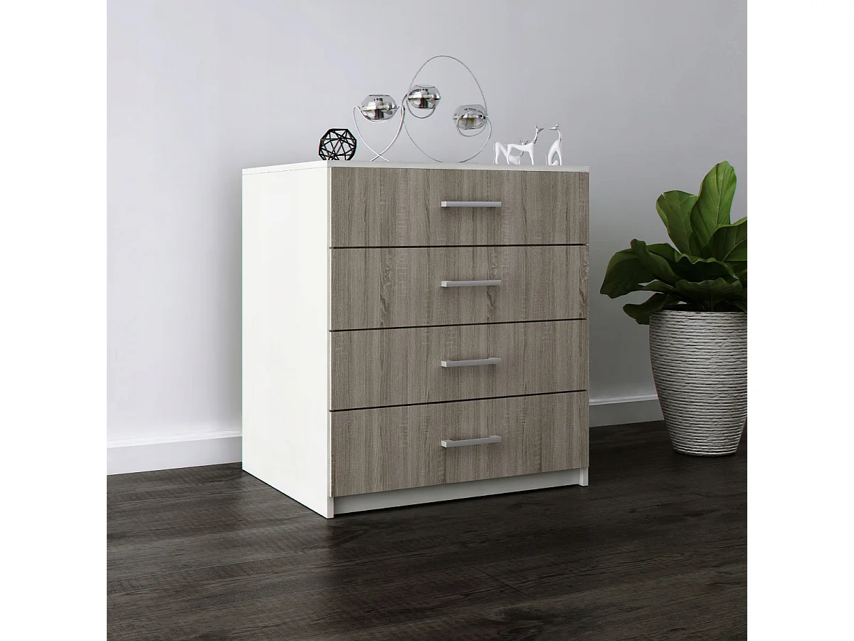 Komoda Z Szufladami Dąb Sonoma Szafka 4 Szuflady 95 x 80 x 45 cm MDF 4978508 - obrazek 1
