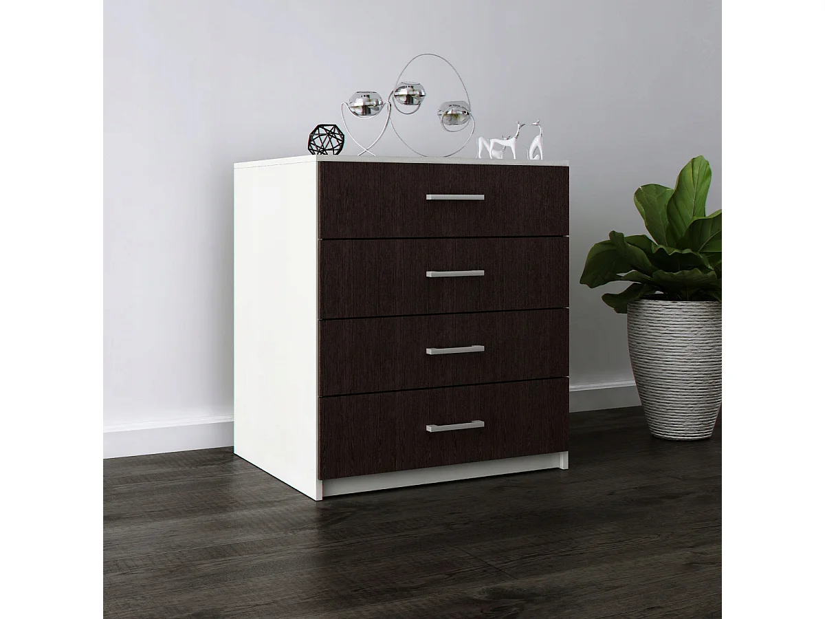 Komoda Z Szufladami Do Salonu Lana Wenge Szafka 4 Szuflady 95 x 80 x 45 cm 4978518 - obrazek 1