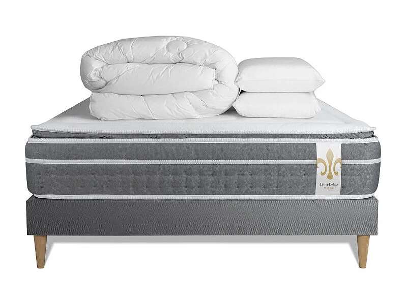 Kompletny zestaw lózka - materac 200x200 cm + Sprezyna skrzyniowa z listwami (w zestawie) + 2 poduszki Koldra - Trente PLUS 4351011 - obrazek 1