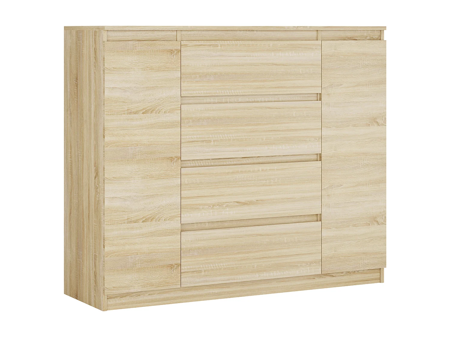 Komoda: dąb sonoma, 140 x 39 x 101 cm, 2 drzwi, 4 szuflady 4866049