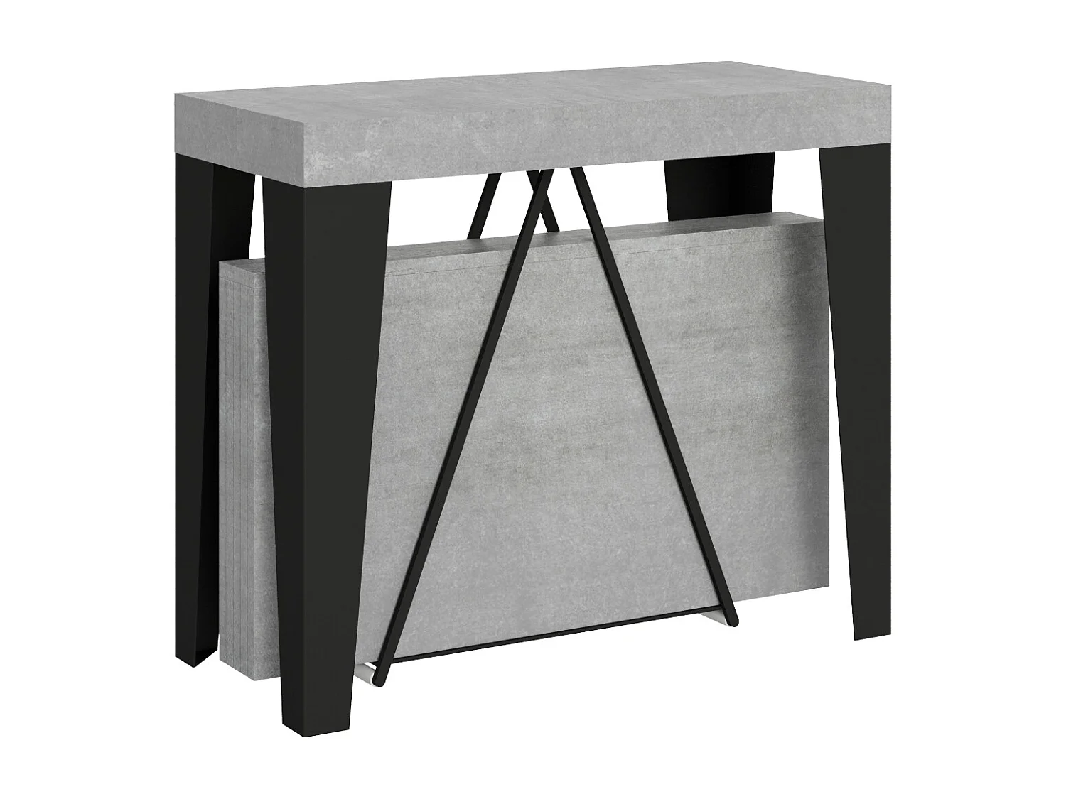 Konsola rozkładana 90x40/300 cm Algo cementu rama w kolorze antracytu 3633796 - obrazek 1