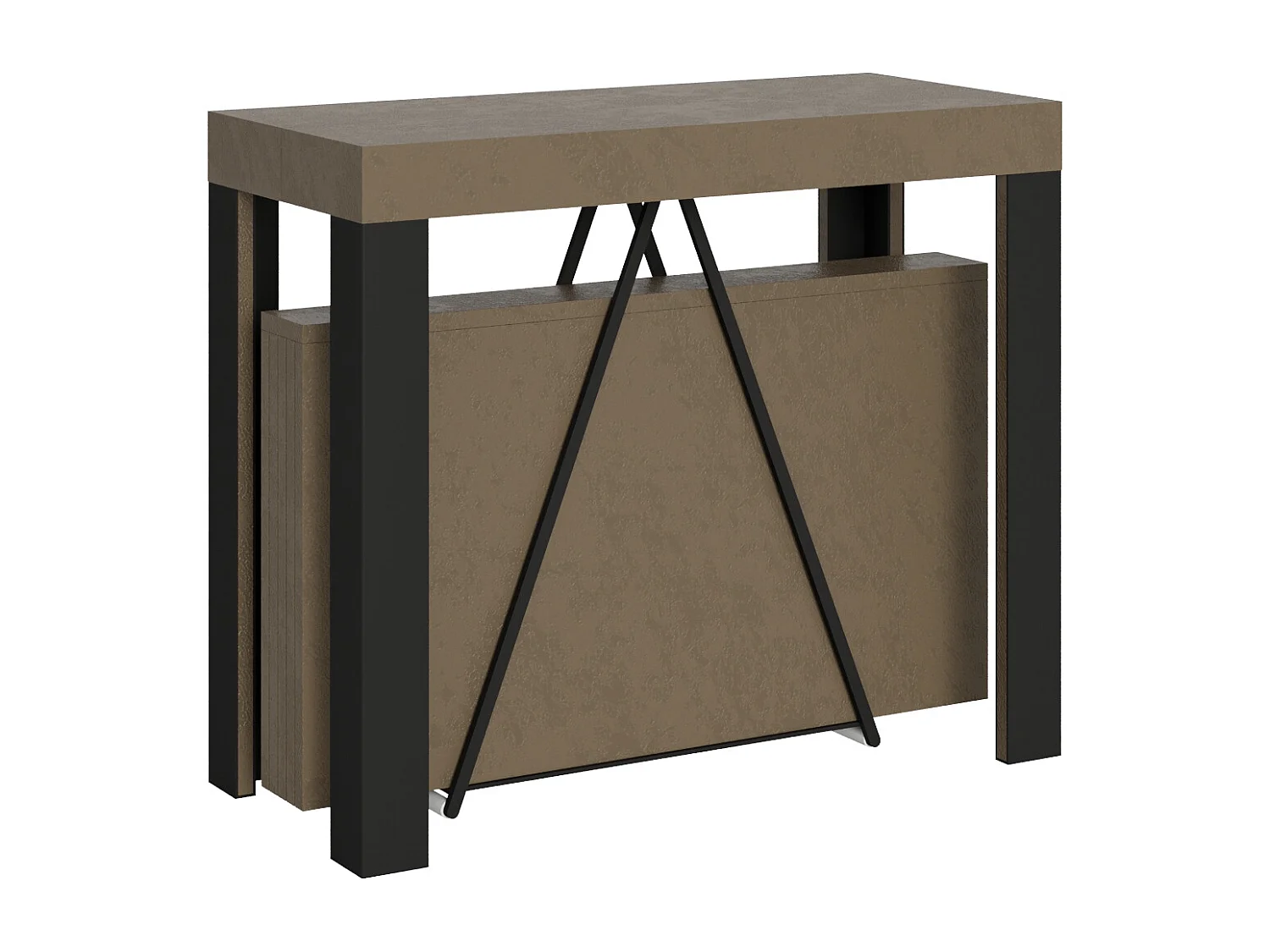 Konsola rozkładana 90x40/196 cm Tarax Small szaro-beżowy rama w kolorze antracytu 3633819 - obrazek 1