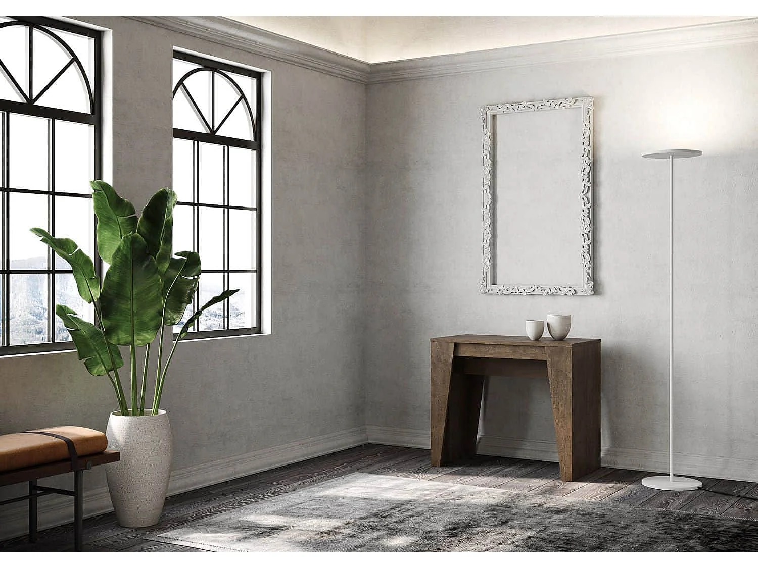 Konsola rozkładana 90x48/308 cm Anvar orzech 3063217 - obrazek 1