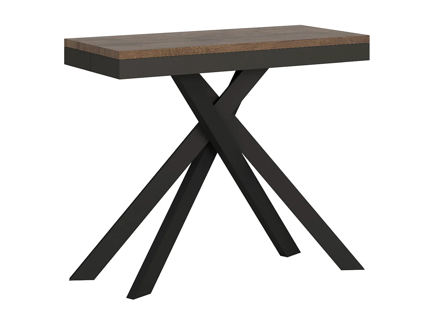 Konsola rozkładana 90x40/300 cm Krack Evolution orzech rama w kolorze antracytu 3220584 - obrazek 1