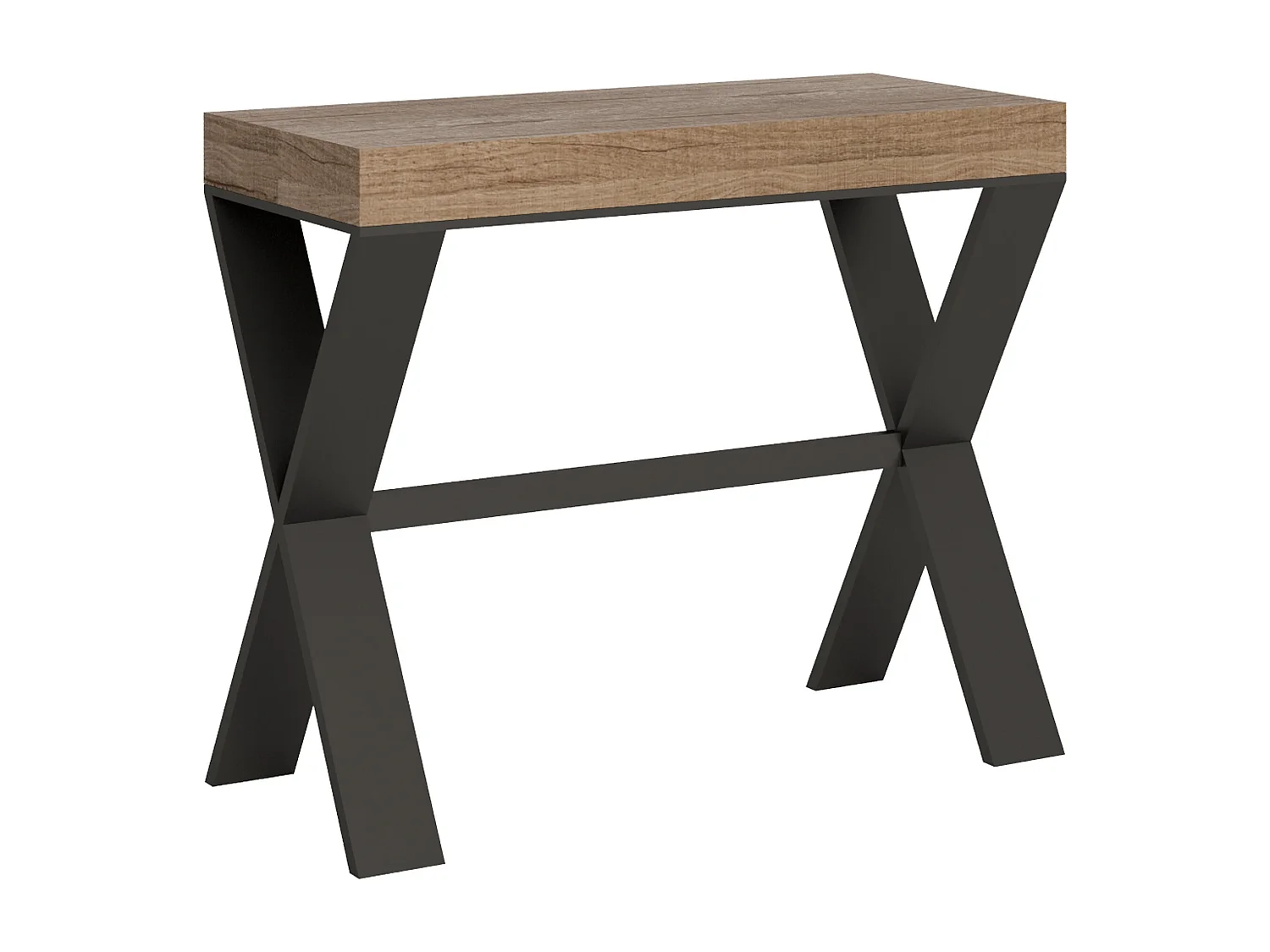 Konsola rozkładana 90x40/300 cm Xenia Premium Dąb Naturalny Struktura Antracyt 768075 - obrazek 1