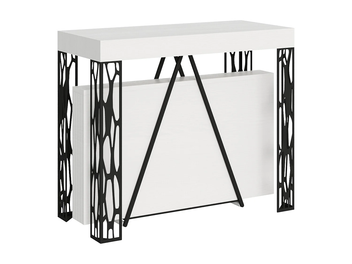 Konsola rozkładana 90x40/300 cm Kerpa frassino biała rama w kolorze antracytu 3633837 - obrazek 1