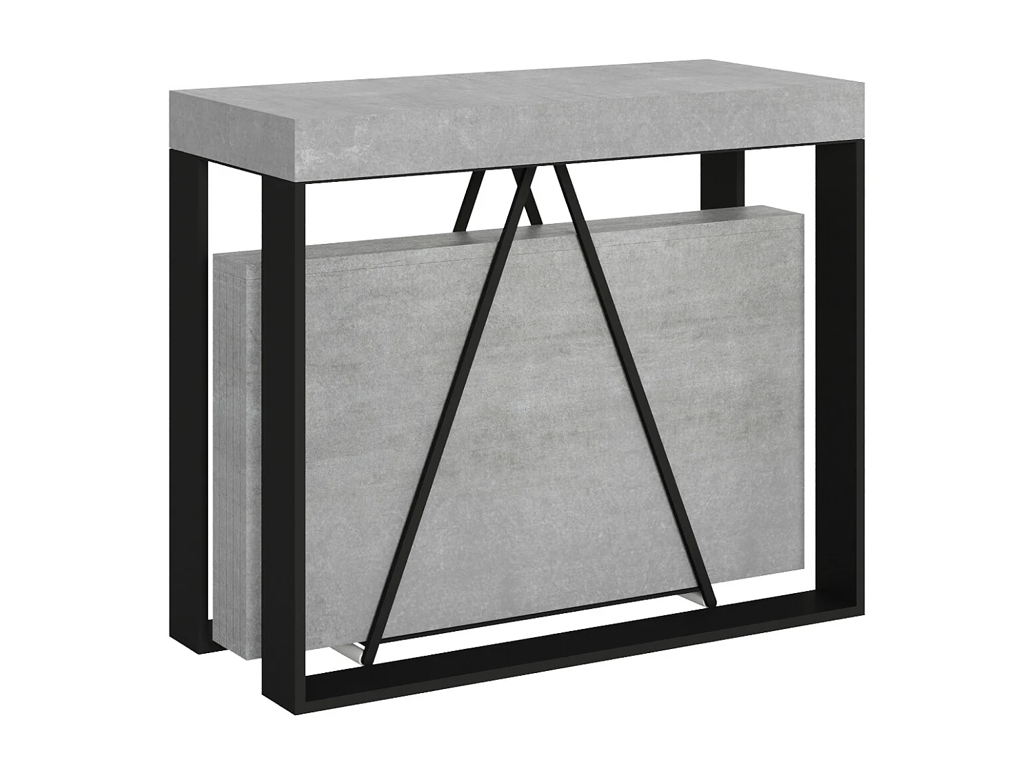 Konsola rozkładana 90x40/300cm Sketa cementu rama w kolorze antracytu 3633846 - obrazek 1