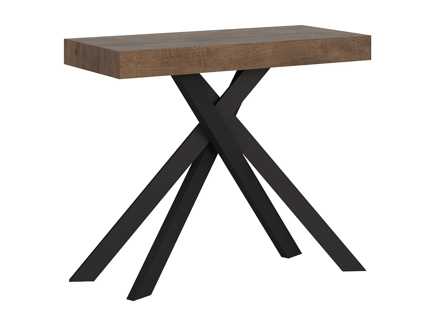 Konsola rozkładana 90x40/300 cm Krack orzech nogi w kolorze antracytu 3220587 - obrazek 1