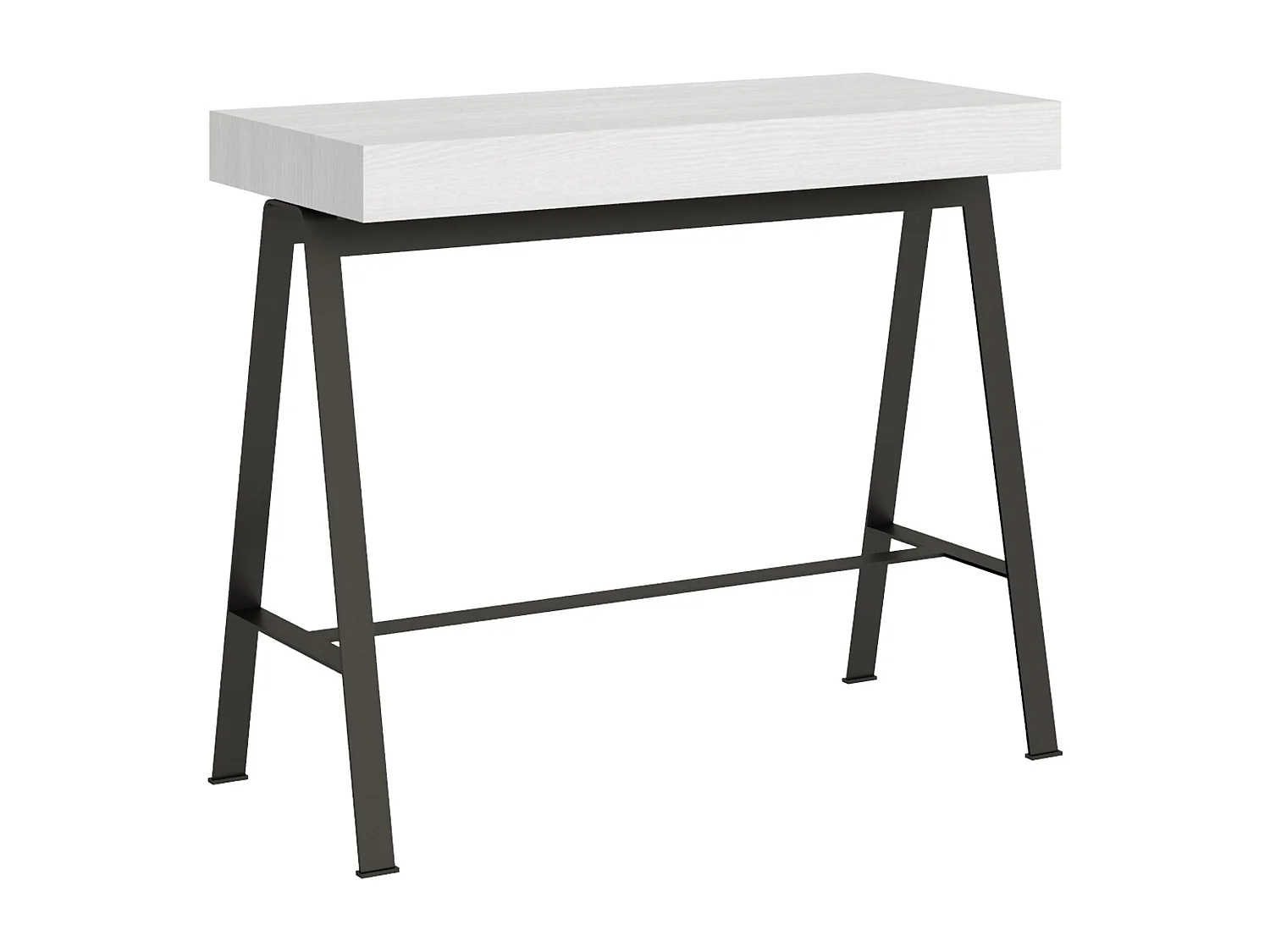 Konsola rozkładana 90x40/196 cm Mała Premium Biały Jesion Antracytowa struktura 768147 - obrazek 1